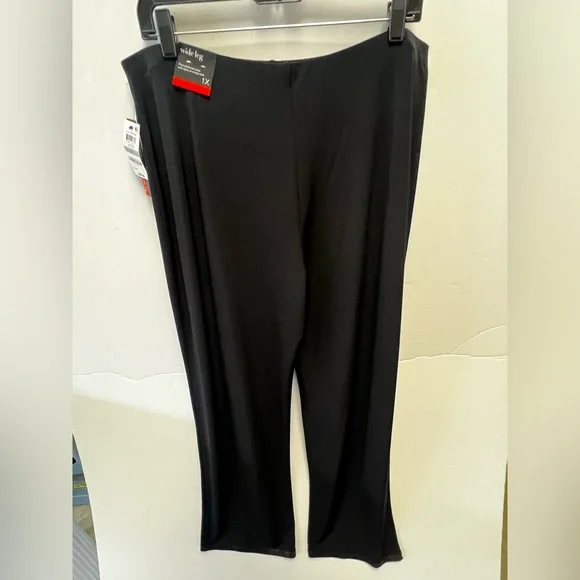 ALFANI WOMAN’S DEEP BLACK SIZE 1X WIDE LEG COMFORT ELASTIC WAIST PULL-ON PANTS - Picture 8 of 11